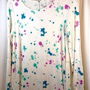 NWT Girls Justice Long Sleeve Size 18 Top w/Paint Splash Print
